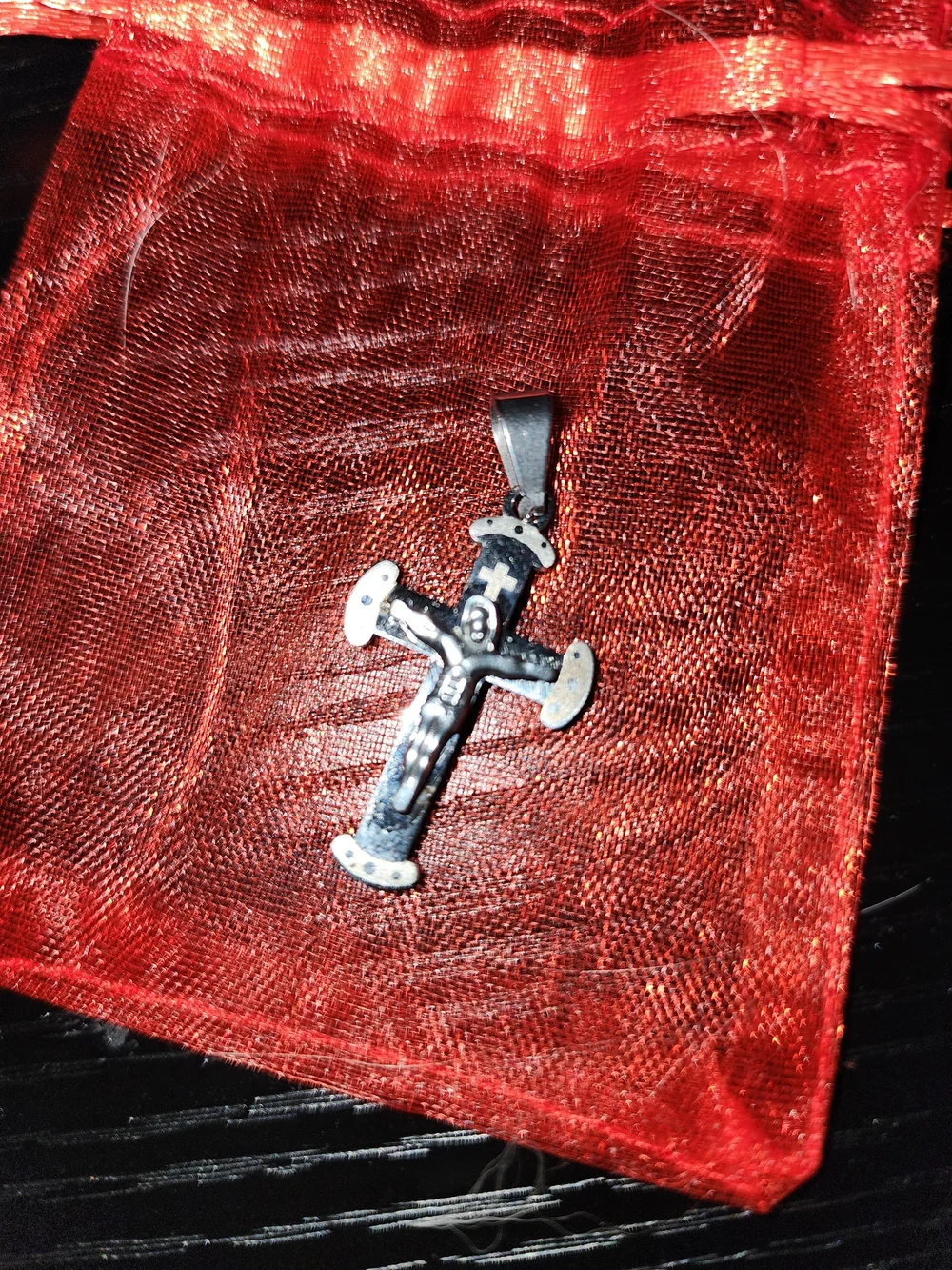 Silver Crucifix Pendant - Religious Cross Necklace